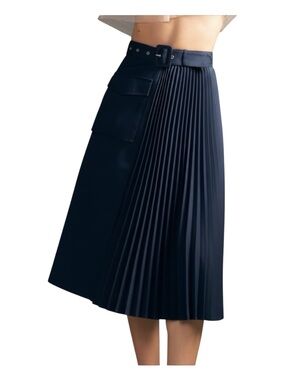 MARE MARE X ANTHROPOLOGIE Pleated Cargo Midi Skirt with Belt